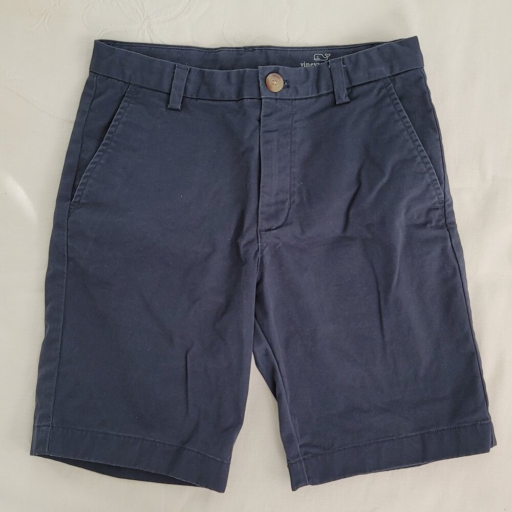VineYard Vines Navy Shorts Size 12, Slightly Faded, In good pre-owned Condition